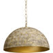 Tara LED Antique Gold / White Grey Pendant Ceiling Light